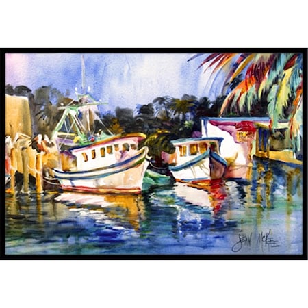 Carolines Treasures Fly Creek Fish Market Indoor and Outdoor Mat- 18 x 27 in. JMK1045MAT